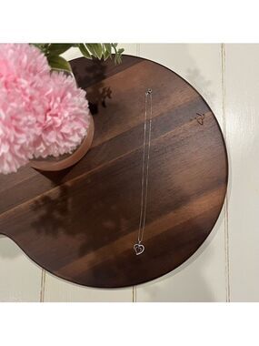 Paris Jewelry Sterling Silver Double Heart Necklace – 18” Chain – Dainty